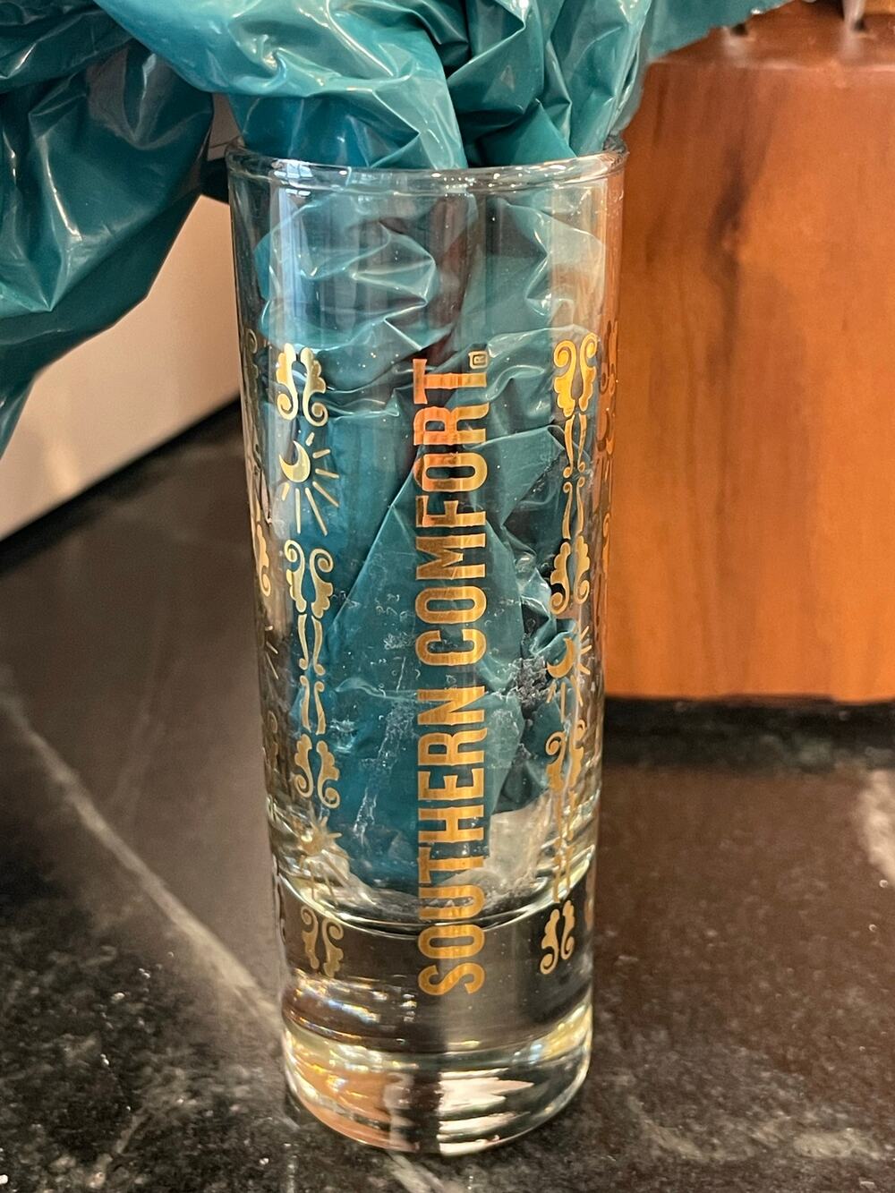 Southern Comfort Vintage Tall Shooter Shot glass with Gold